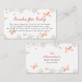 ベビー蝶ワイルドフラワーガールシャワー用の本 エンクロージャーカード (正面/裏面)