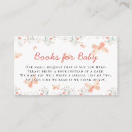 ベビー蝶ワイルドフラワーガールシャワー用の本 エンクロージャーカード