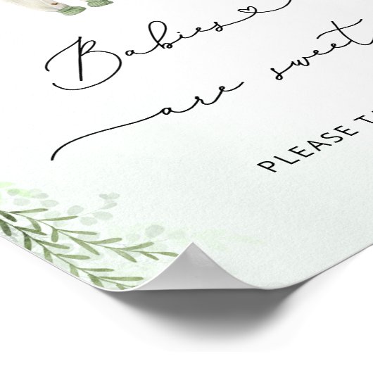 ベビー衣料品ボホセージ緑のベビーは甘い ポスター (角)