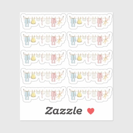 ベビー衣料品物干し乳児裁縫プランナー シール (シート)