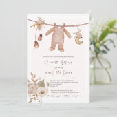 ベビー衣服保ニュートラルベビーシャワー招待状 招待状 (スタンド正面)