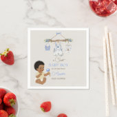 ベビー衣類少年ベビーシャワーアイボリーブルー スタンダードカクテルナプキン (インサイチュ)