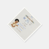 ベビー衣類少年ベビーシャワーアイボリーブルー スタンダードカクテルナプキン (角)