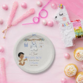 ベビー衣類少年ベビーシャワーアイボリーブルー ペーパープレート (パーティー)