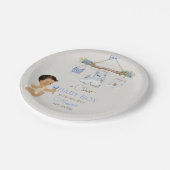ベビー衣類少年ベビーシャワーアイボリーブルー ペーパープレート (アングル)
