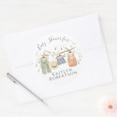 ベビー衣類水のカラーコテージコアボーイシャワー ラウンドシール (封筒)