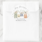 ベビー衣類水のカラーコテージコアボーイシャワー ラウンドシール (バッグ)