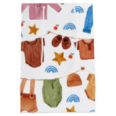 ベビー衣類赤ちゃんシャワー誕生日 ミディアムペーパーバッグ (裏面)