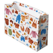 ベビー衣類赤ちゃんシャワー誕生日 ラージペーパーバッグ (裏面アングル)