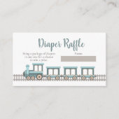 ベビー表現列車の男の子の赤ちゃんシャワーおむつラッフル エンクロージャーカード (正面)
