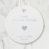 ベビー製造ポーションモダン銀箔ベビーシャワー フェイバータグ (正面)