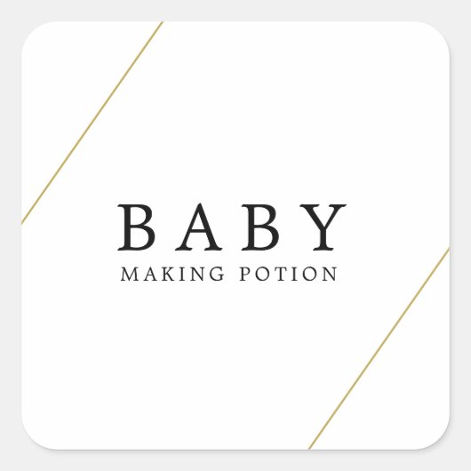 ベビー製造ポーション幾何学赤ちゃんシャワー特典 スクエアシール (正面)