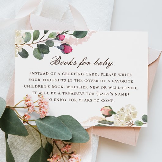 ベビー要求の本を持って来る。水彩バラ エンクロージャーカード