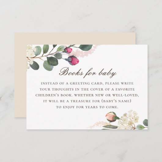 ベビー要求の本を持って来る。水彩バラ エンクロージャーカード (正面/裏面)