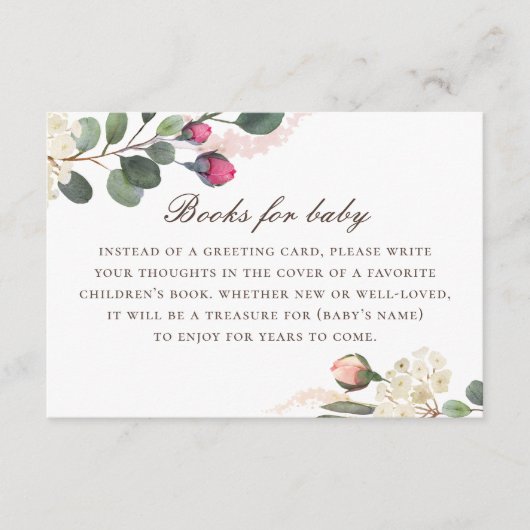 ベビー要求の本を持って来る。水彩バラ エンクロージャーカード (正面)