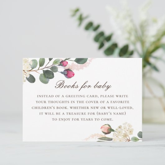 ベビー要求の本を持って来る。水彩バラ エンクロージャーカード (スタンド正面)