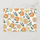 ベビー要求の本を持って来る。水彩柑橘類 エンクロージャーカード (裏面)