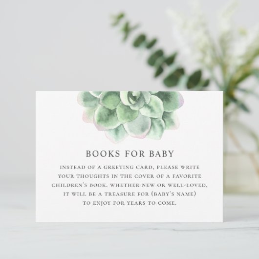 ベビー要求の本を持って来る。水色の多肉性 エンクロージャーカード (スタンド正面)