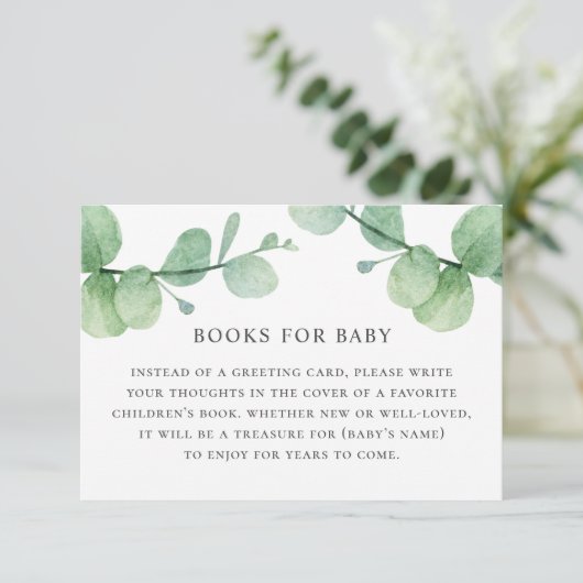 ベビー要求の本を持って来る。水色ユーカリ エンクロージャーカード (スタンド正面)