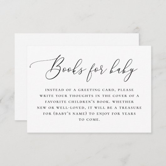 ベビー要求の本を持って来る。白黒スクリプト エンクロージャーカード (正面/裏面)