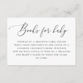 ベビー要求の本を持って来る。白黒スクリプト エンクロージャーカード (正面)