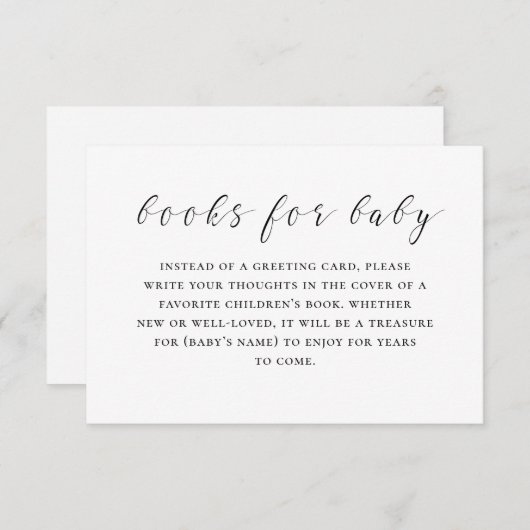 ベビー要求の本を持って来る。白黒 エンクロージャーカード (正面/裏面)