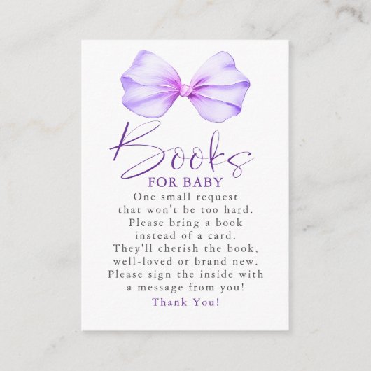 ベビー要求エンクロージャカード用パープルボウ エンクロージャーカード (正面)