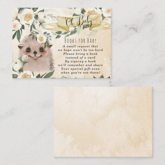 ベビー要求カード用のベビーヘッジホッグ帳 エンクロージャーカード (正面/裏面)