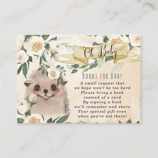 ベビー要求カード用のベビーヘッジホッグ帳 エンクロージャーカード (正面)