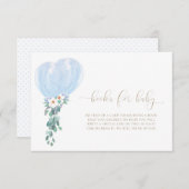 ベビー要求カード用の青い風船ブック 招待状 (正面/裏面)