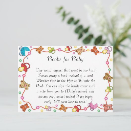 ベビー要素ベビーシャワーブック用ベビーカード 招待状 (スタンド正面)