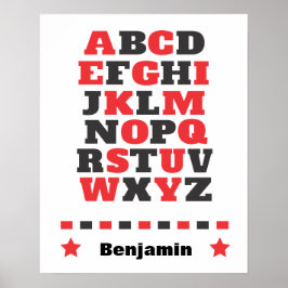 ベビー視覚刺激レッド・ホワイト・ブラックabcポスター ポスター