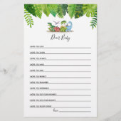 ベビー親愛恐竜の赤ちゃんシャワーゲーム (正面)