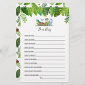 ベビー親愛恐竜の赤ちゃんシャワーゲーム (正面/裏面)