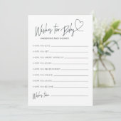 ベビー記念ゲームカードの赤ちゃんシャワー希望 招待状 (スタンド正面)