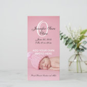 ベビー誕生のお知らせフォトカードガール 案内状 (スタンド正面)