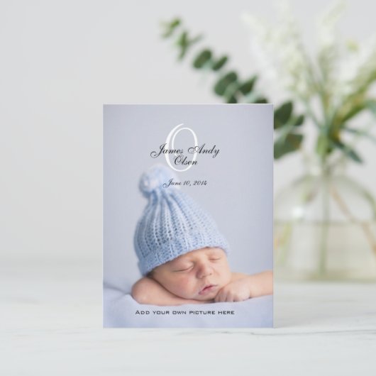 ベビー誕生のお知らせフォトポストカード 案内ポストカード (スタンド正面)