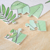 ベビー誕生のお知らせ可愛いスロスジャングル葉の ジグソーパズル (側面)
