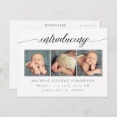 ベビー誕生のお知らせ3写真 案内ポストカード (正面/裏面)