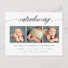 ベビー誕生のお知らせ3写真 案内ポストカード