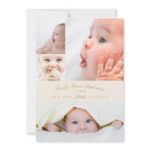 ベビー誕生のお知らせ5コラージュ小さなラブバグ