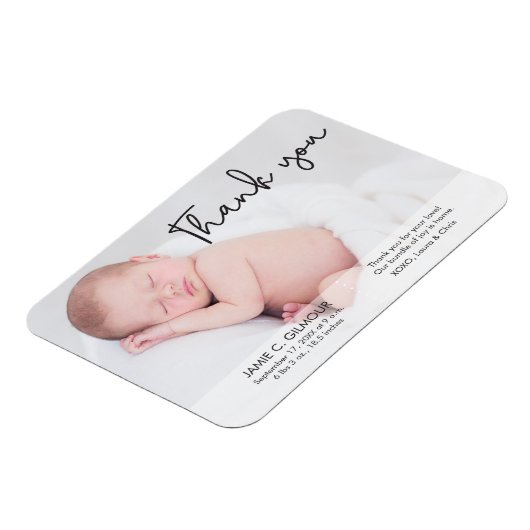 ベビー誕生のお知らせ、スクリプトをありがとう マグネット (左側)