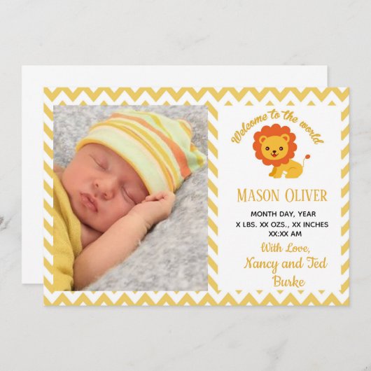 ベビー誕生のお知らせ(写真生まれたばかりの) (正面/裏面)