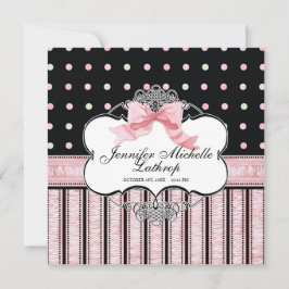 ベビー誕生の発表 – フランスの Bow Dot Swirl v3 案内状