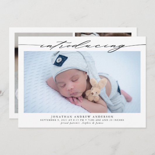 ベビー誕生の紹介 案内状 (正面/裏面)
