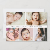 ベビー誕生の統計情報の紹介Collage 招待状 (正面)