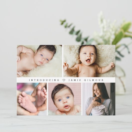 ベビー誕生の統計情報の紹介Collage 招待状 (スタンド正面)