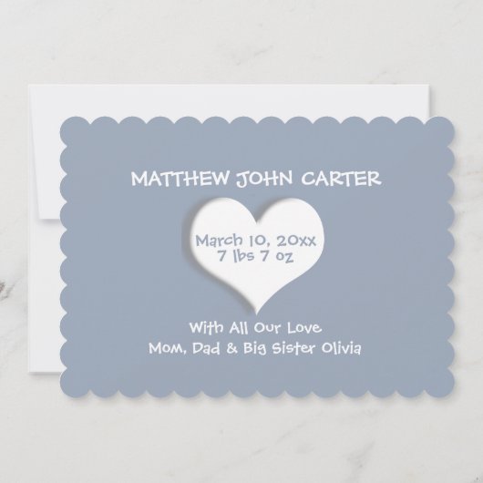 ベビー誕生ウェルカムカードベビー名 招待状 (裏面)