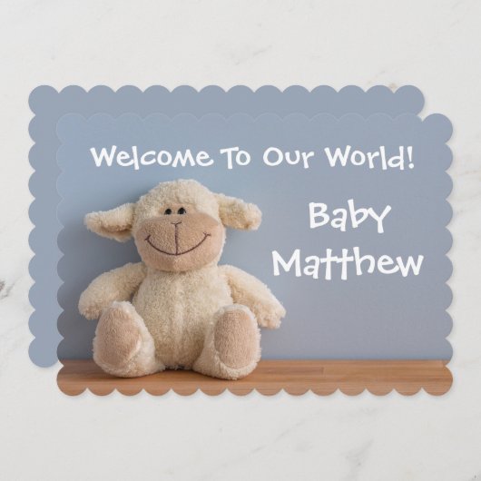 ベビー誕生ウェルカムカードベビー名 招待状 (正面/裏面)