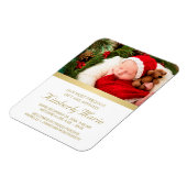 ベビー誕生エレガント金ゴールドスクリプトホリデイ マグネット (左側)